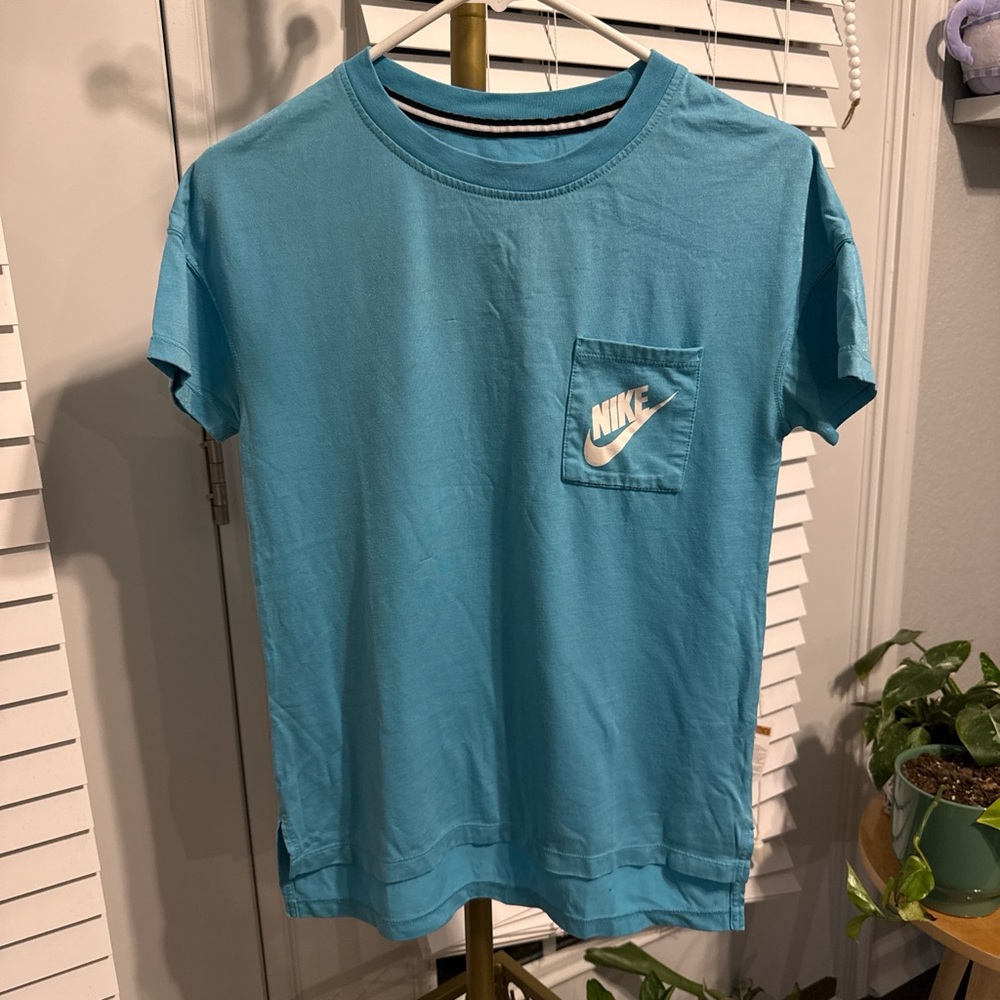 Nike Aqua Blue Tee with Pocket